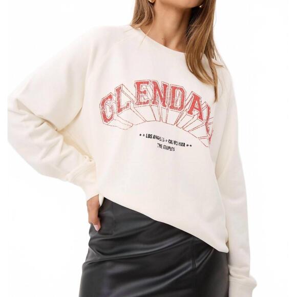 NEW THE KOOPLES glendale serigraphy pullover sweatshirt in ecru